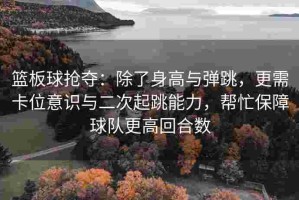篮板球抢夺：除了身高与弹跳，更需卡位意识与二次起跳能力，帮忙保障球队更高回合数