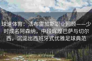 球速体育：法布雷加斯职业回顾——少时成名阿森纳，中段辉煌巴萨与切尔西，沉淀出西班牙式优雅足球典范