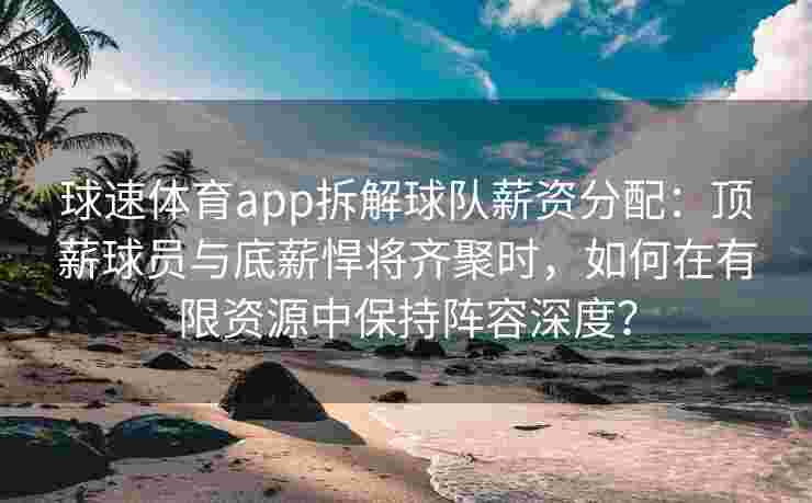 球速体育app拆解球队薪资分配：顶薪球员与底薪悍将齐聚时，如何在有限资源中保持阵容深度？
