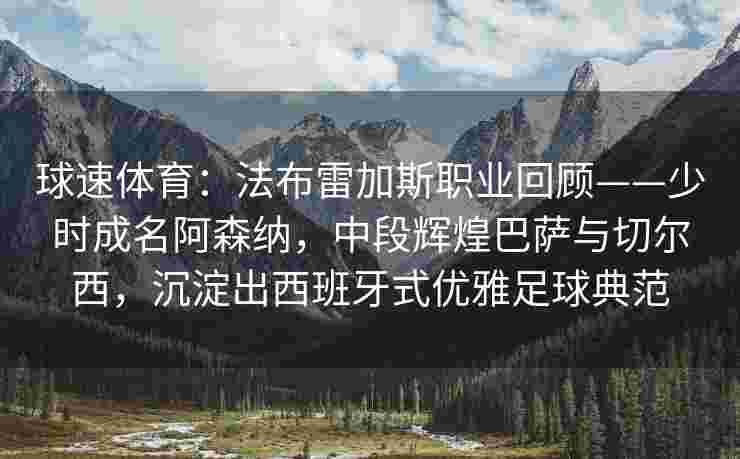 球速体育：法布雷加斯职业回顾——少时成名阿森纳，中段辉煌巴萨与切尔西，沉淀出西班牙式优雅足球典范