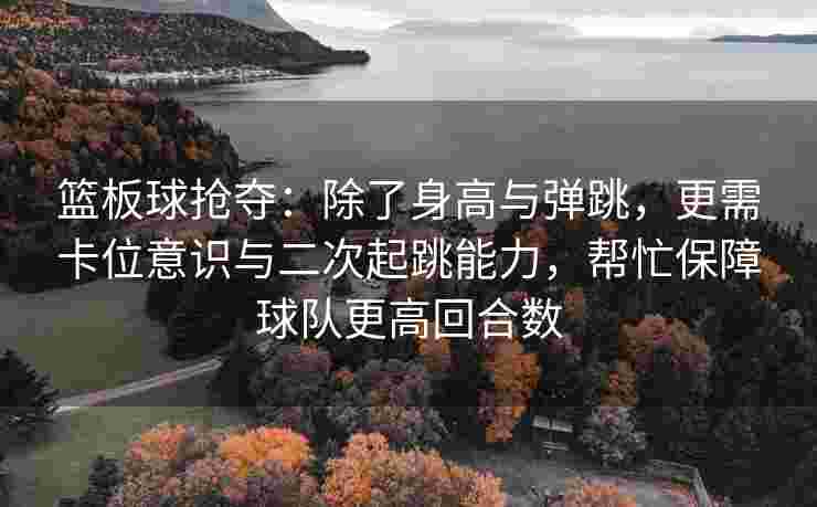 篮板球抢夺：除了身高与弹跳，更需卡位意识与二次起跳能力，帮忙保障球队更高回合数